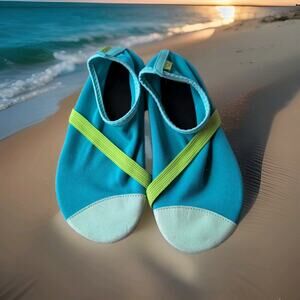 FitKicks Womens Fitk-M-Trq Blue Slip On Active Lifestyle Footwear Size Medium 8